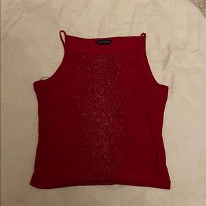 Dorothy Perkins gorgeous Red High-Neck Glitter Tank